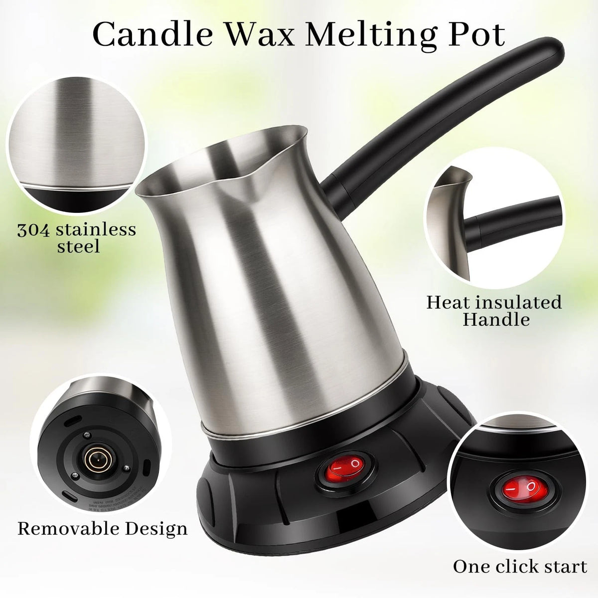 KEARLGMBH Wax Melter for Candle 4 inches x 5 x 5 inches, Sliver