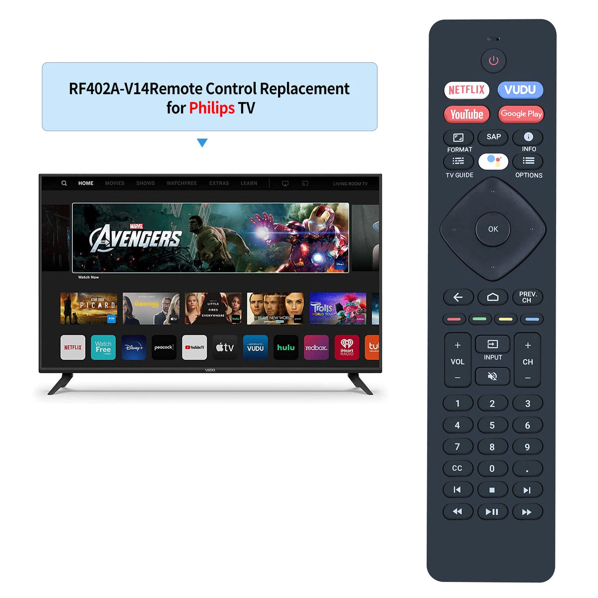 NH800UP Voice Remote Control For Philips Android TV 43PFL5604 75PFL5604