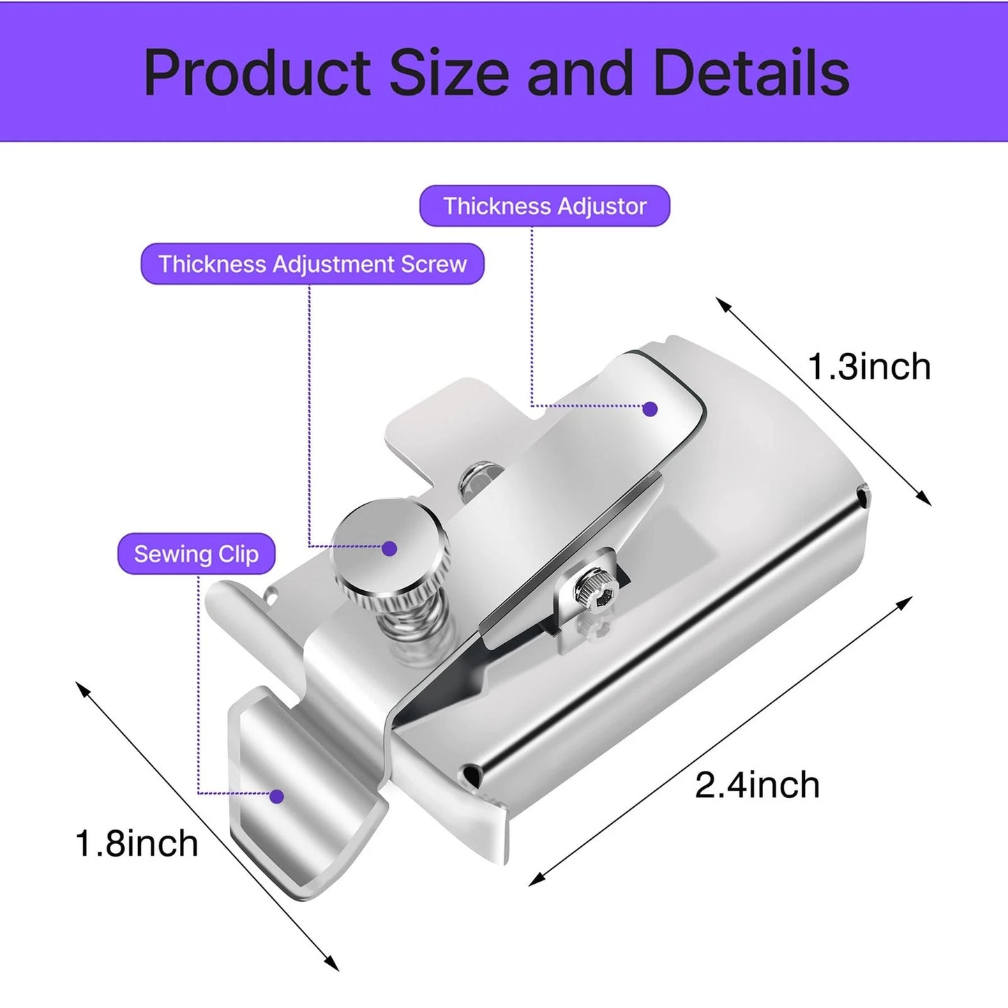Magnetic Seam Guide for Sewing Machine,Guide 2 inches x 3.2 inches, Silver