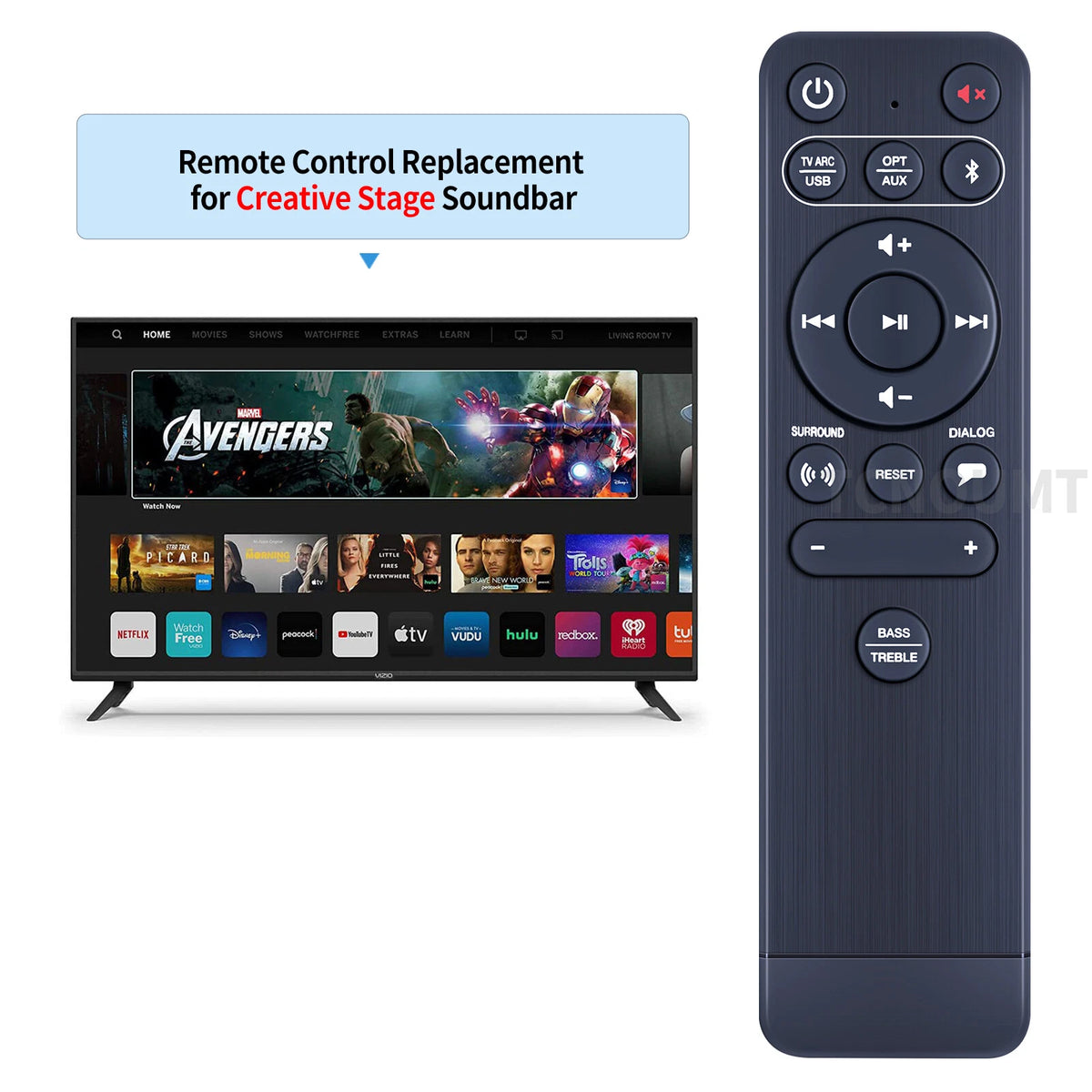 Remote Control For Creative Stage V2 2.1 Channel 160W Bluetooth Soundbar