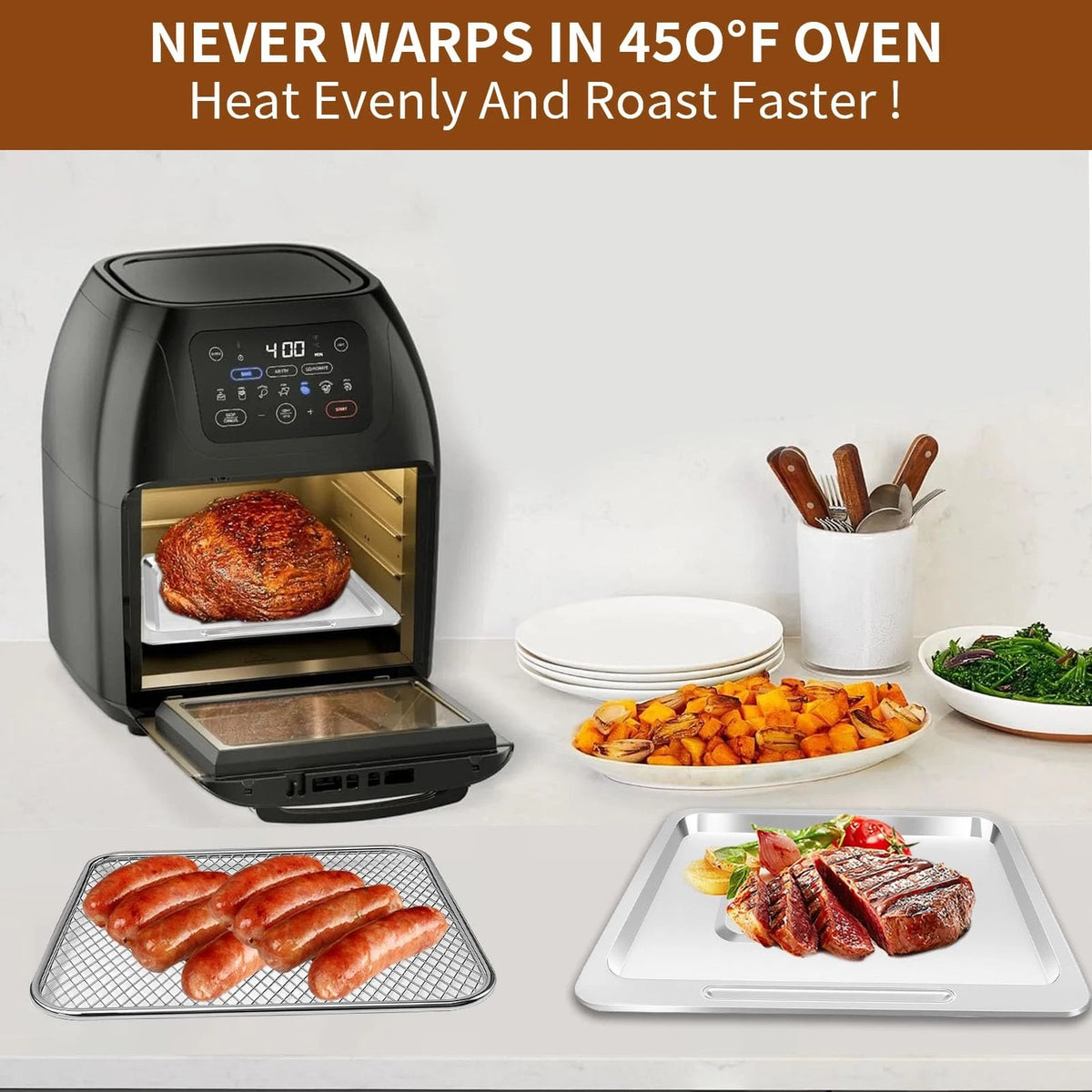 GWYXC 4 Pieces Set Air Fryer Drip Pan with Basket for Chefman...