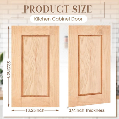 Memorywuu Unfinished Oak Kitchen Cabinet Door 13.25'' W X 22.5'' H, Brown