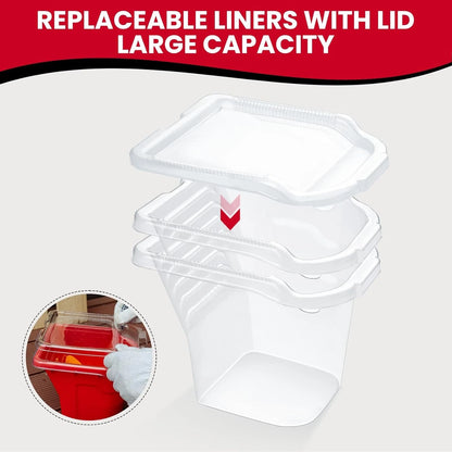 Mister Rui 4 Inch Paint Bucket Liners with 4" Pan Liner With Lid 6 Pcs