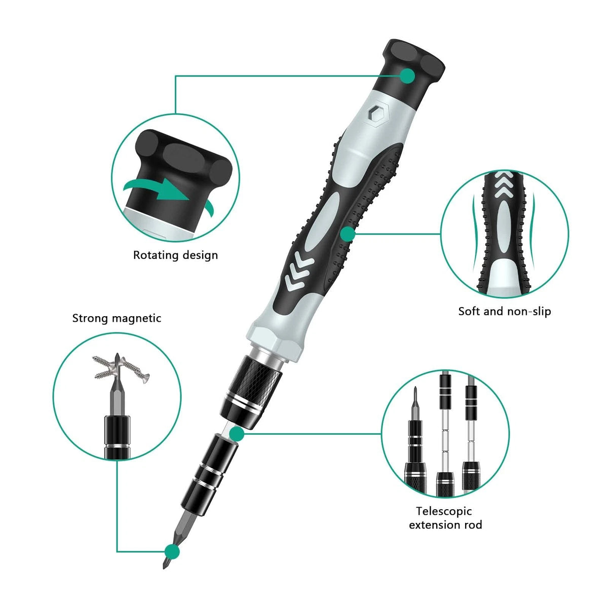 ORIA Precision Screwdriver Set, 132 in 1 Magnetic Repair Tool 132 IN 1, Green