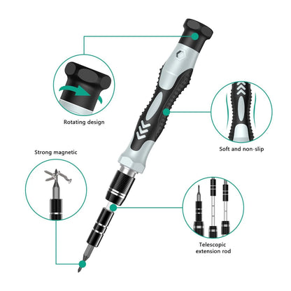 ORIA Precision Screwdriver Set, 132 in 1 Magnetic Repair Tool 132 IN 1, Green