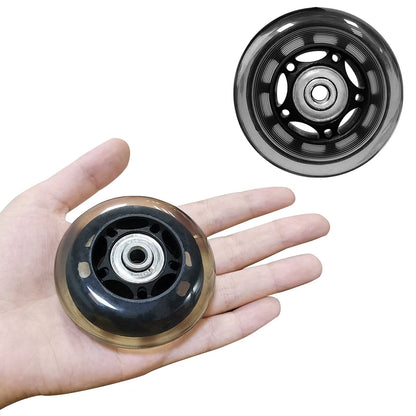 Rhinenet Replacement Luggage Suitcase Wheels OD 68mm 68X24X6, Black-Clear