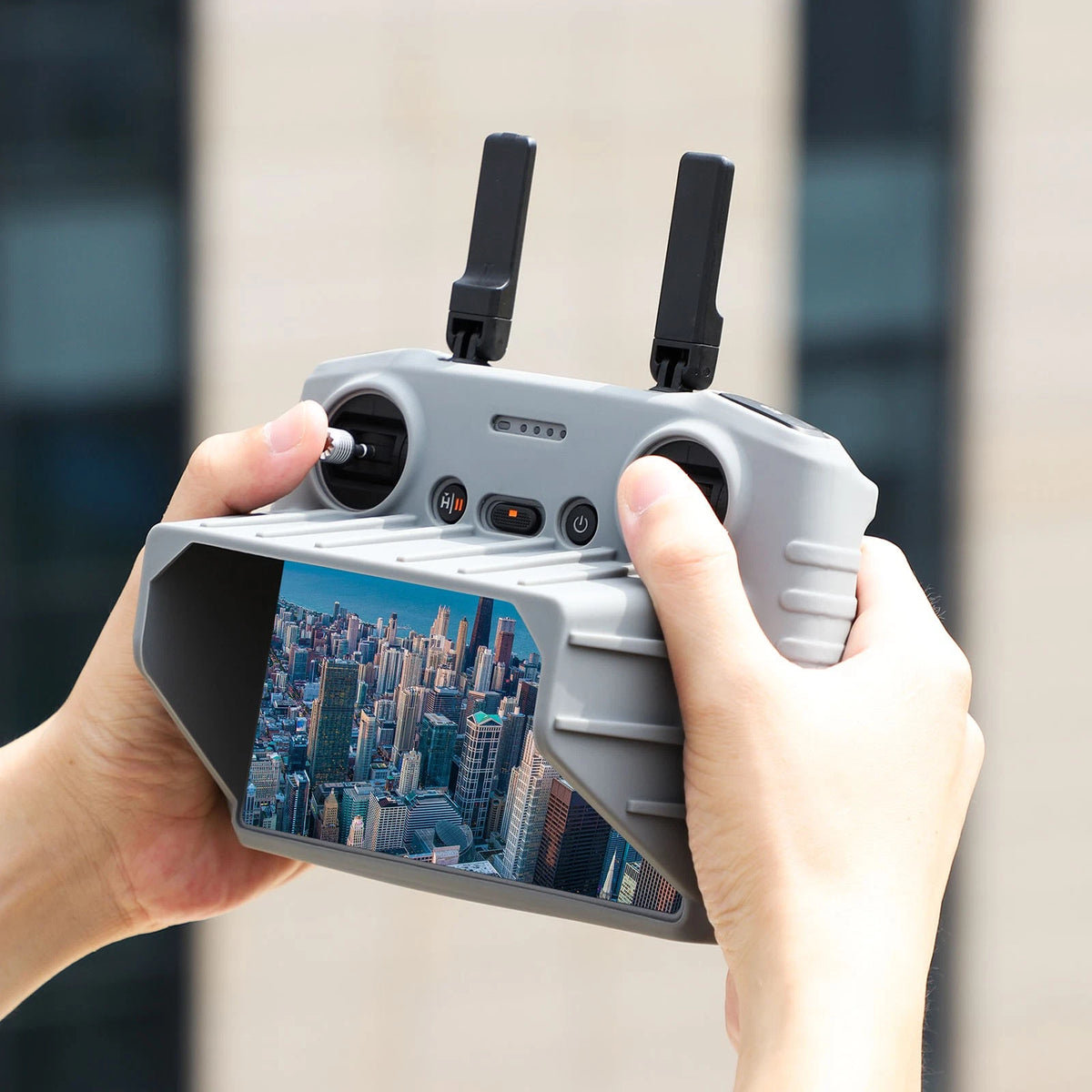 Grey  Protective Case With Sun Shade Hood For DJI Air 3 RC 2 Remote Control