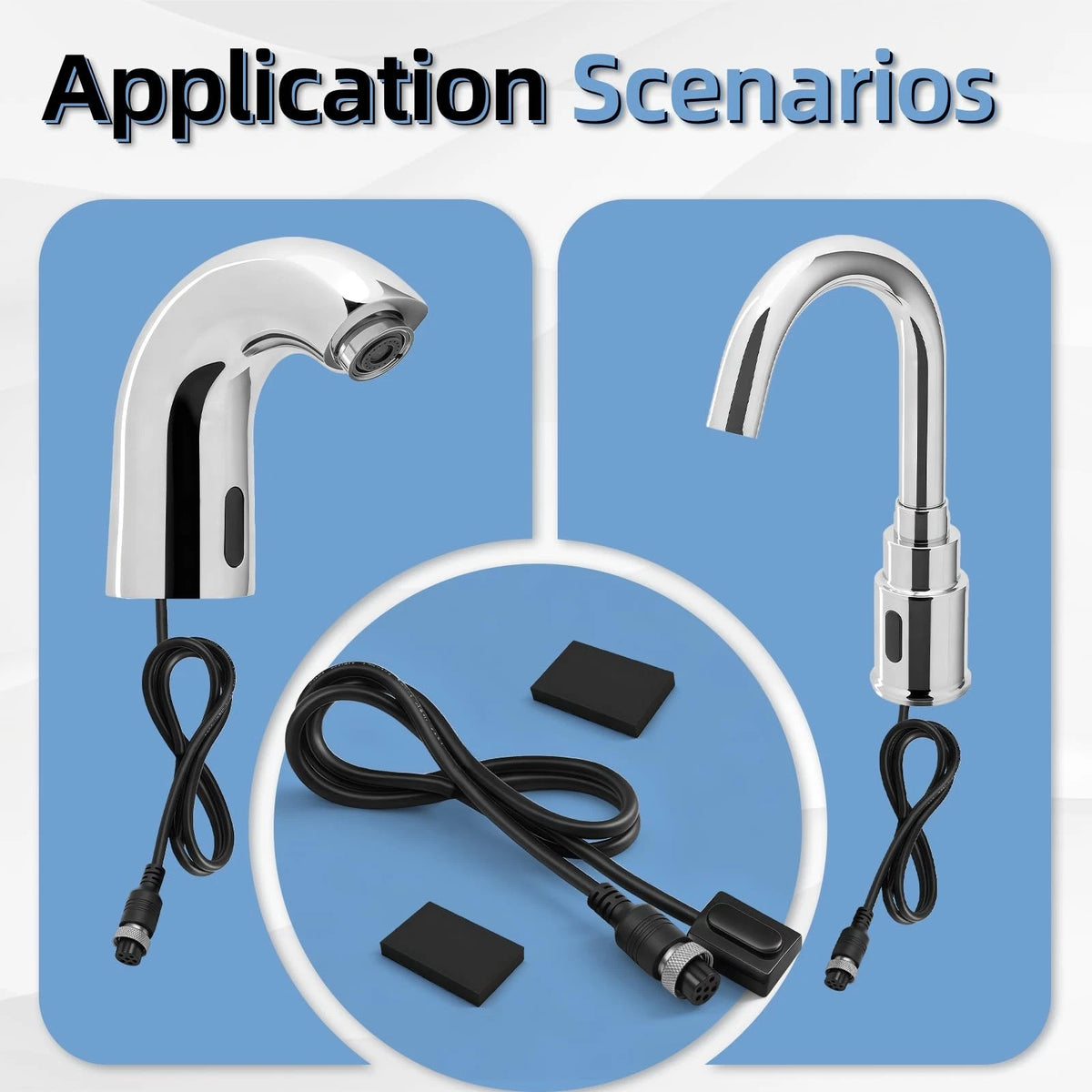 Nereusfwater Faucet Sensor Replacement Kit Compatible with Sloan Black