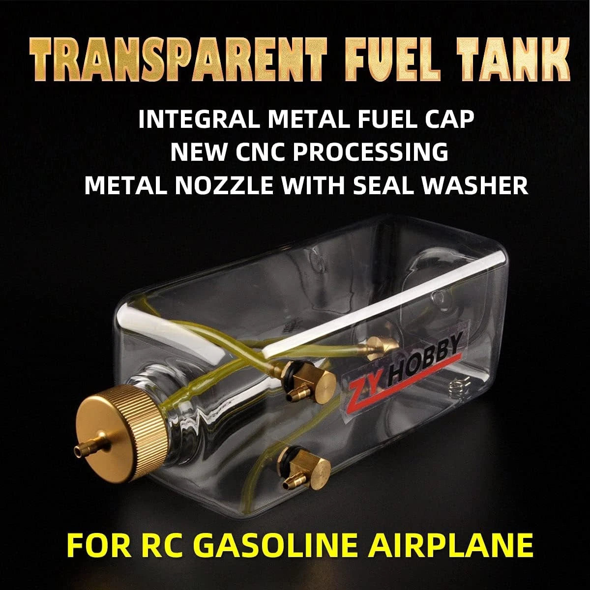 ZYHOBBY RC Fuel Tank 1000ML,RC Gas Bottle with Transparent Plastic for...