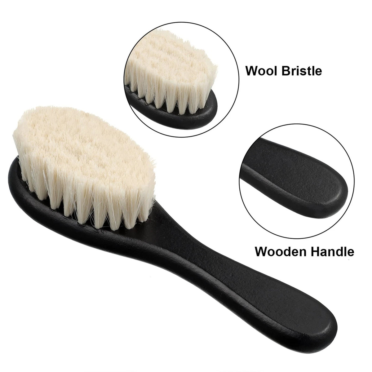 Shappy 2 Pieces Barber Fade Brush Men Beard 2 Count (Pack of 1), Black