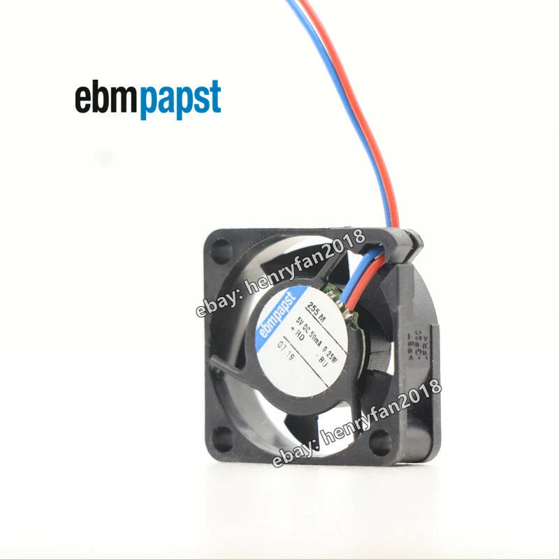 Ebm-papst Fan 255M Axial Fan DC5V 0.25W 50mA 2wire 2.3m/h 25*25*8MM Cooling Fan