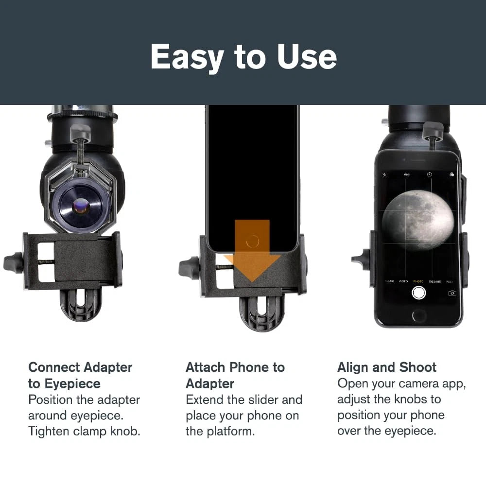 Celestron – Smartphone Adapter for Telescope, Basic Adapter, Black