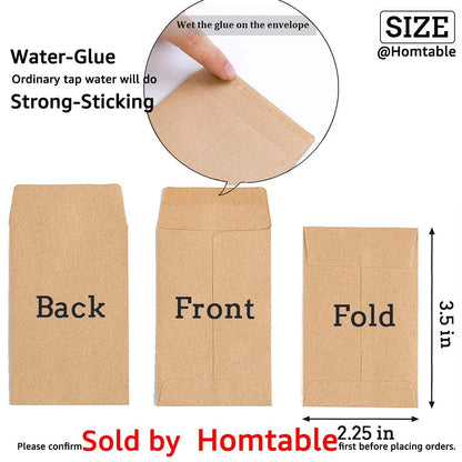 200 Pack Small Coin Envelopes Self-Adhesive 2.25 x 3.5 inches, Light Brown