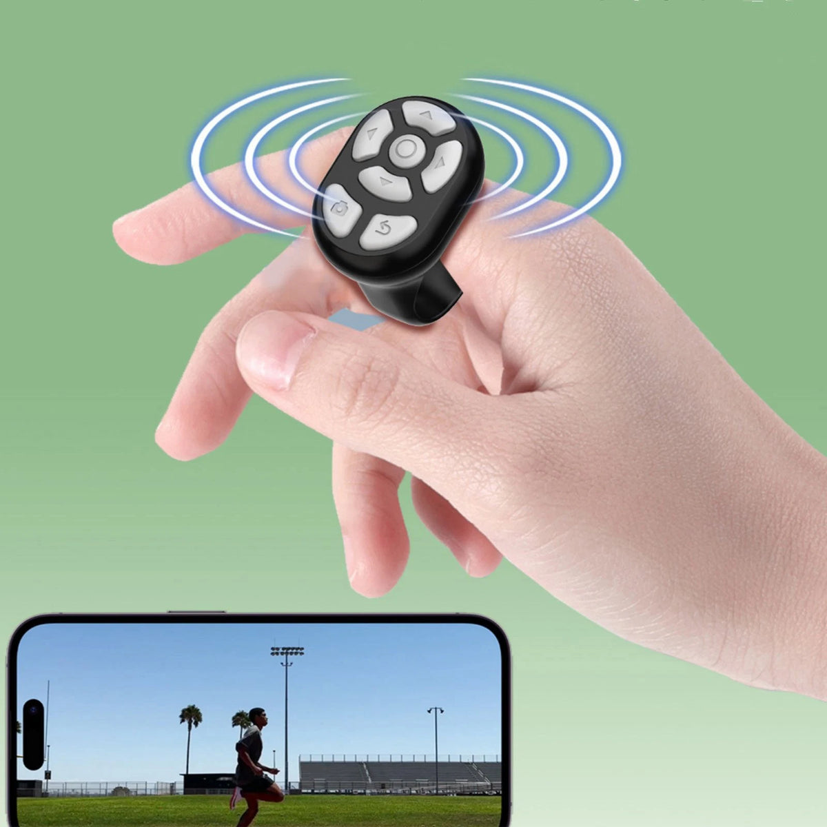 Mobile Phone Bluetooth Remoter Ring W/Charging Bin Efficient E-book Page Turner