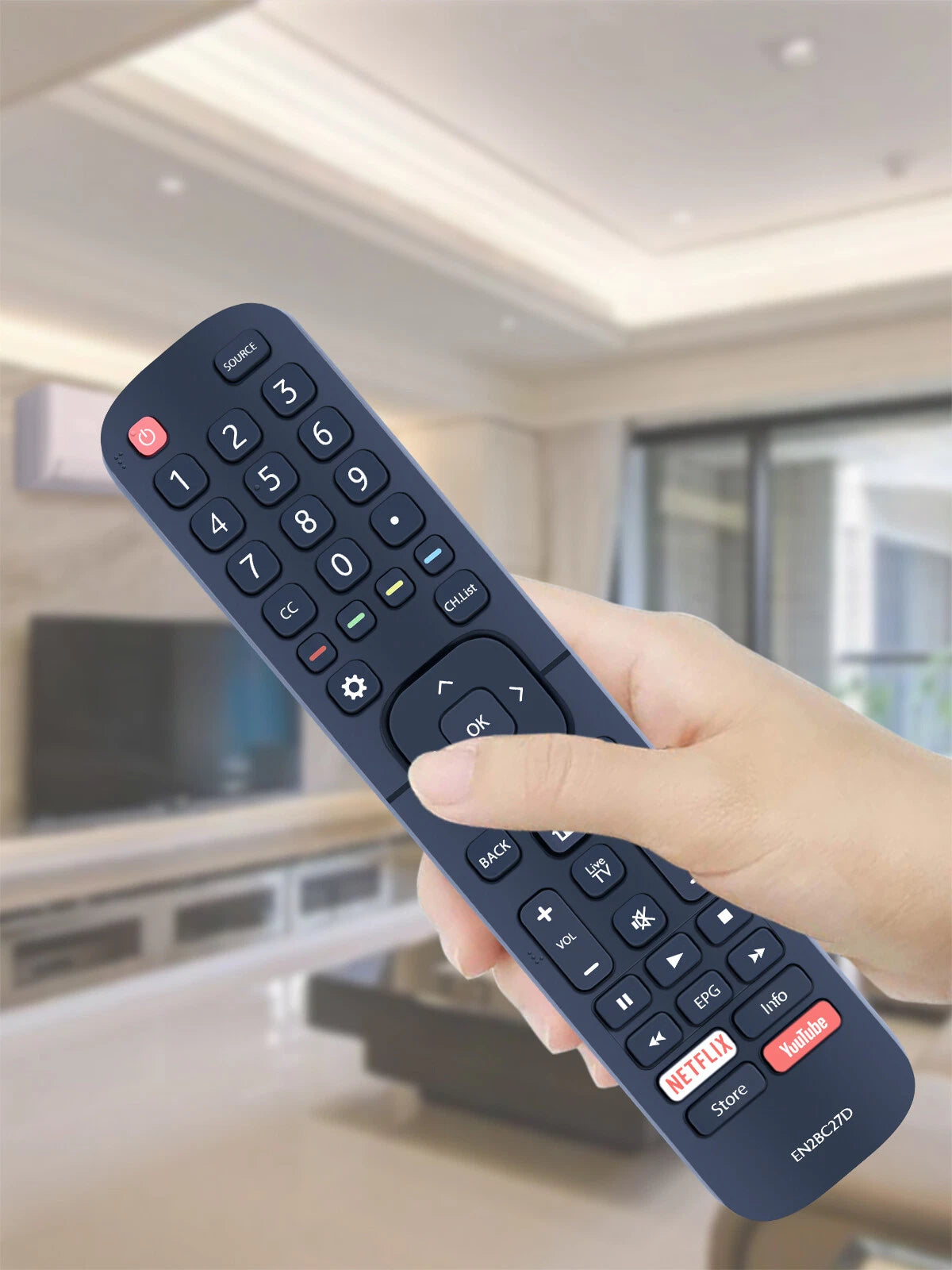 EN2BC27D For Dévant LCD LED TV With NETFLIX YouTube Remote Control