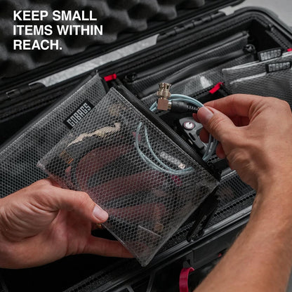 GOBAGS Air Production Multi‑Size Clear Zipper Pouch Multi-Size, Black