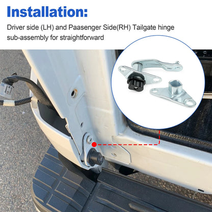 Tailgate Hinge Set LH RH for 2007-2021 Toyota Tundra, w/  Aluminum Bushings