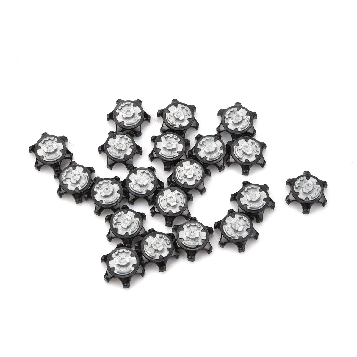 20Pcs Durable Plastic Golf Shoe Spikes Cleat Fast Twist Black Plastic