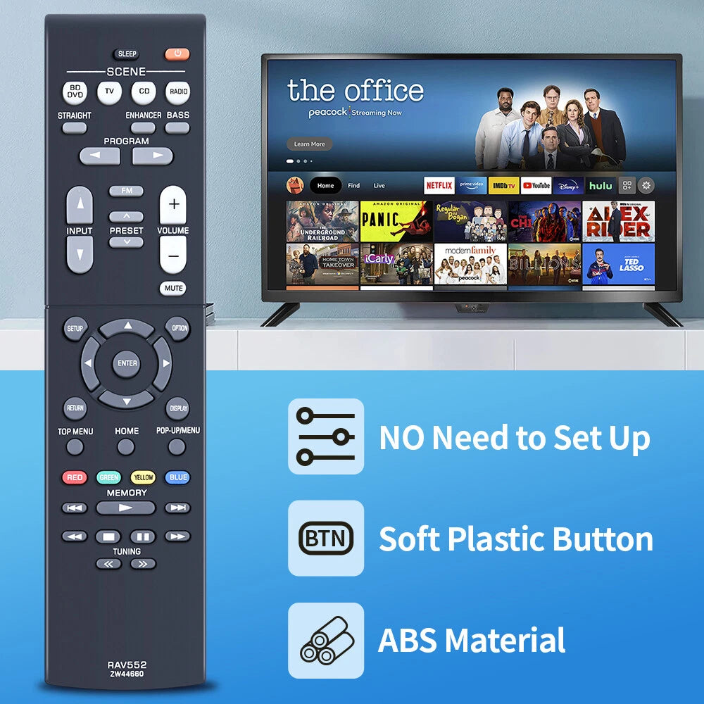 RAV552 Remote Control For Yamaha AV Receiver RX-V385 HTR-3072 RX-V381 HTR-3069