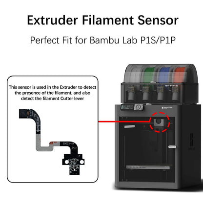 Bamboo P1S Hotend & Extruder Hall Switch Board, Filament Sensor...