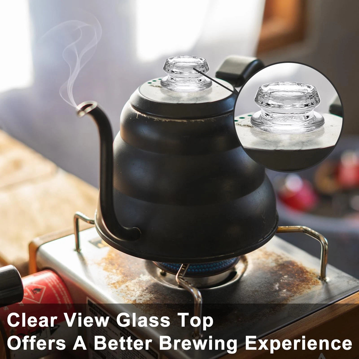 Hoowen 2 Pack Coffee Percolator Glass Top Replacement, Clear Small,