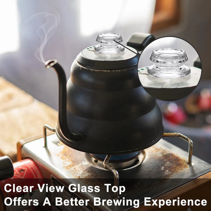 Hoowen 2 Pack Coffee Percolator Glass Top Replacement, Clear Small,