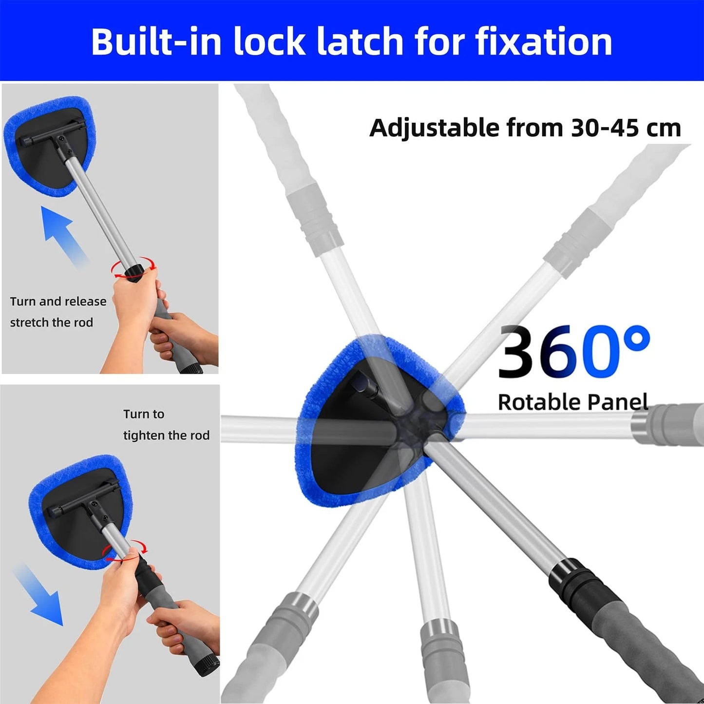 desin Windshield Cleaning Tool, Car Window Cleaner Blue