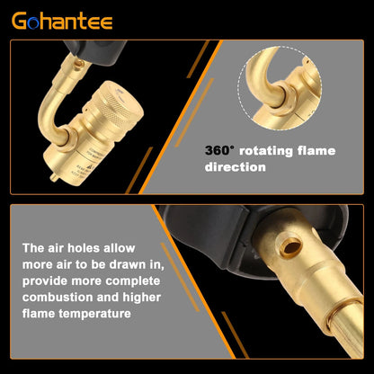 gohantee Propane MAPP Gas Turbo Torch Tips with Self Ignition Trigger Gold