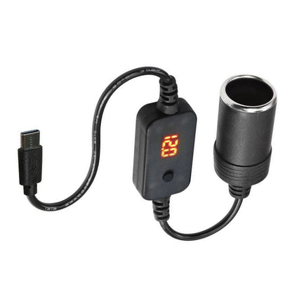 1PCS USB C to 12V Car Cigarette Lighter Adapter Converter Cable for Solar Panel