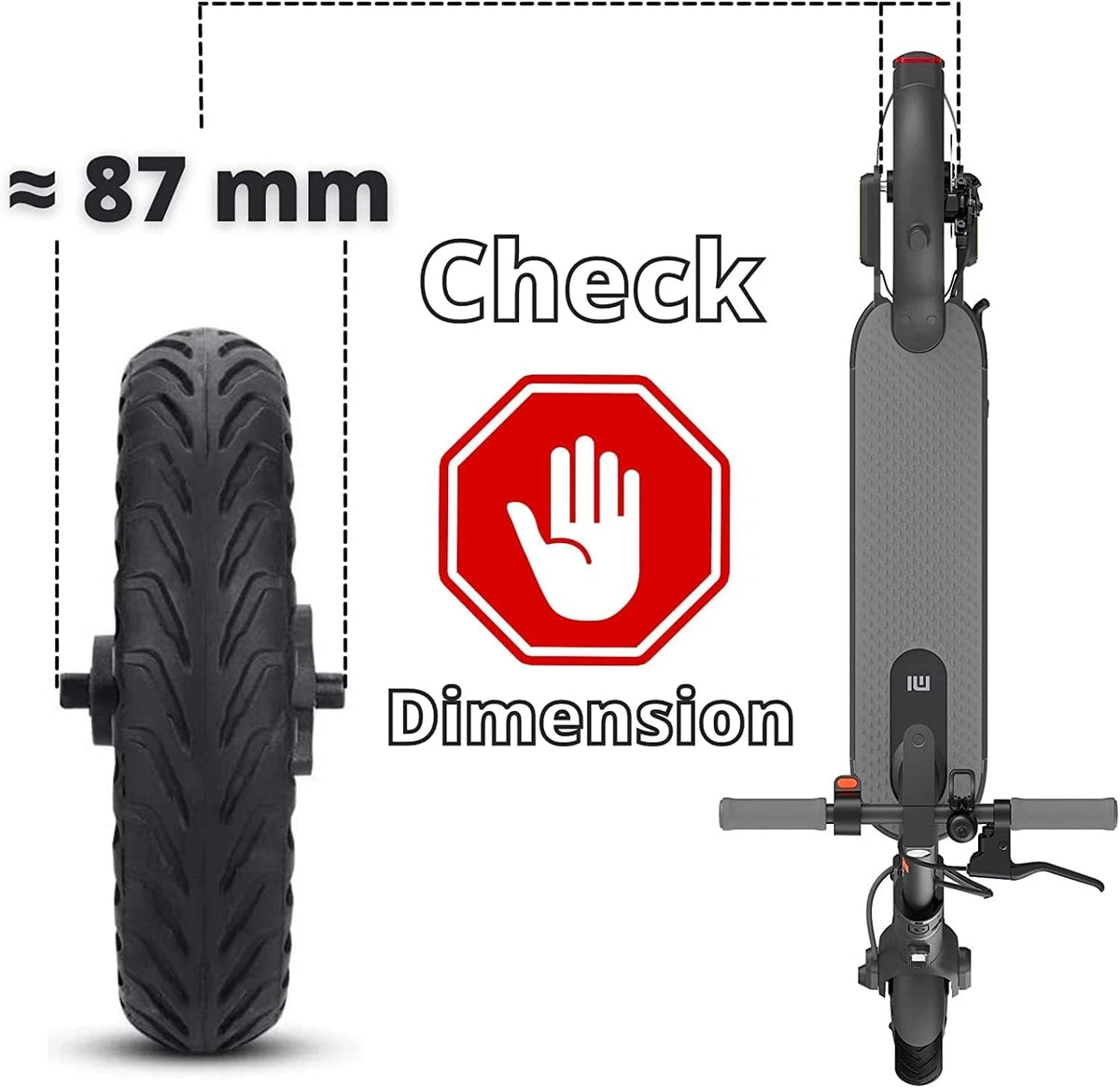 ELKATECH | Gotrax Wheel replacement and Xiaomi M365 electric 8.5 inch, grey