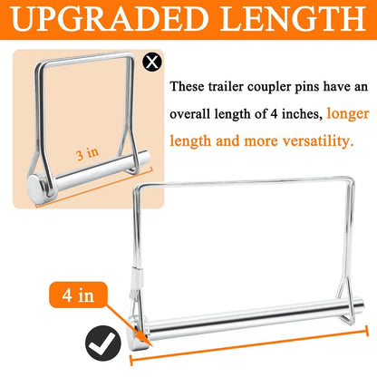 10 Pcs 5/16 Inch Trailer Coupler Pin Square 4 Long x 4