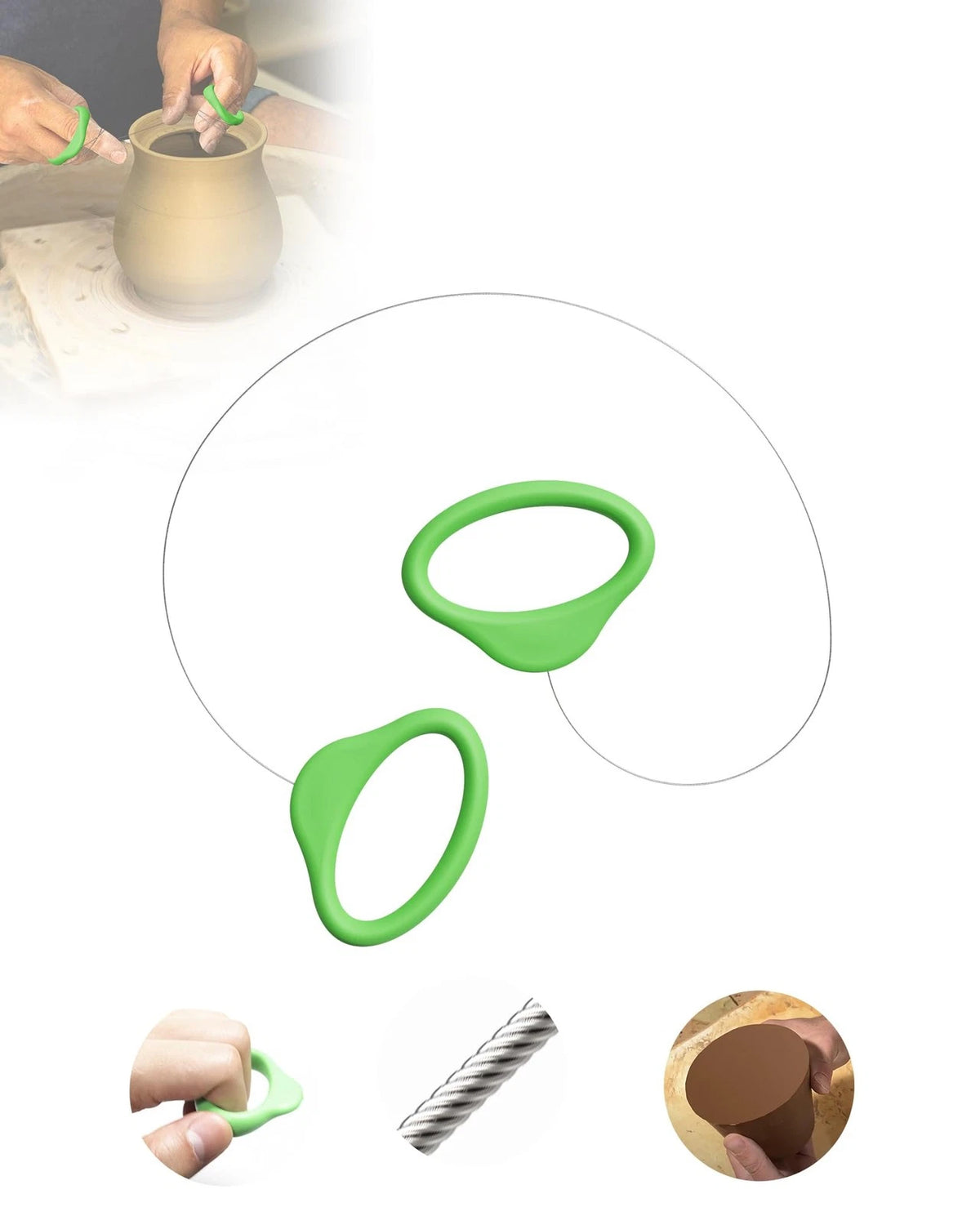 Pottery Wire Tool, Clay Cutting Wire, Green Handle Standard