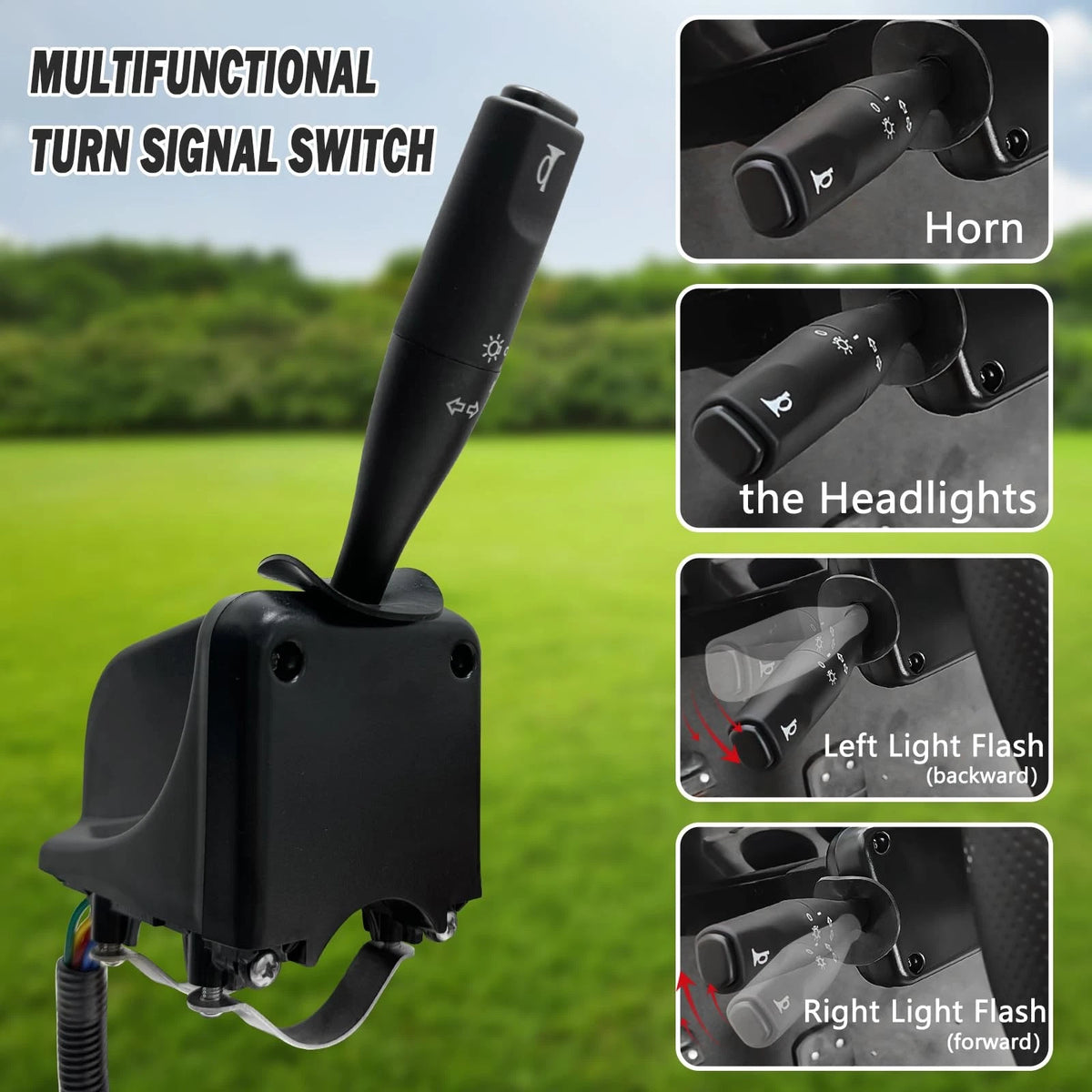 Golf Cart Turn Signal Kit for Club Car Precedent and Tempo,9-Pin Plug Black