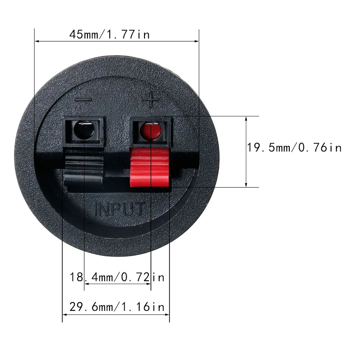 LRONG Round Speaker Terminal Cup 4PCS Express Spring Clip Double...
