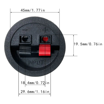 LRONG Round Speaker Terminal Cup 4PCS Express Spring Clip Double...