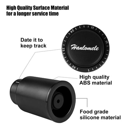 [2 PACK]Wine Bottle Stoppers, Reusable Wine Vacuum Black