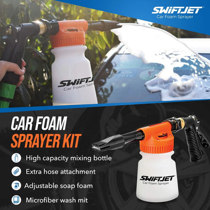 SwiftJet Car Orange Foam Sprayer With Wash Mit, Gun with Mitt