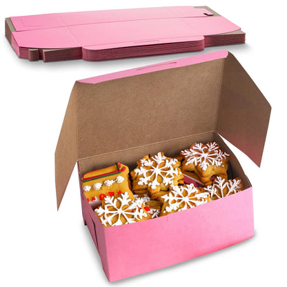 MT Products Pink Cookie Boxes 6" x 4 1/2" x 2 3/4" - Elegant 6 X 4 X 2,