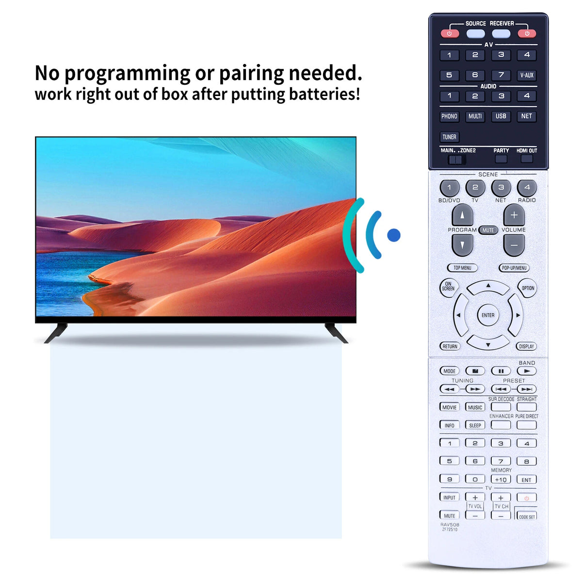 RAV508 ZF72510 Remote Control For Yamaha AV Receiver RX-A1030 RXA1030