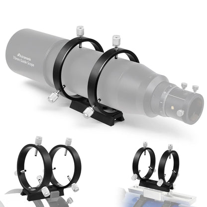 Astromania Adjustable Guiding Scope Ring Set with Plate Inside Diameter -90MM