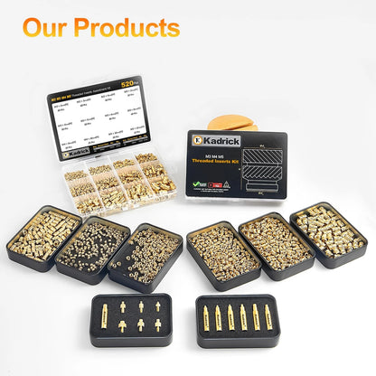 Heat Set Insert Tool,Tips for Threaded inserts M2 M2.5 M3 M2-M6 6 Tips, Brass