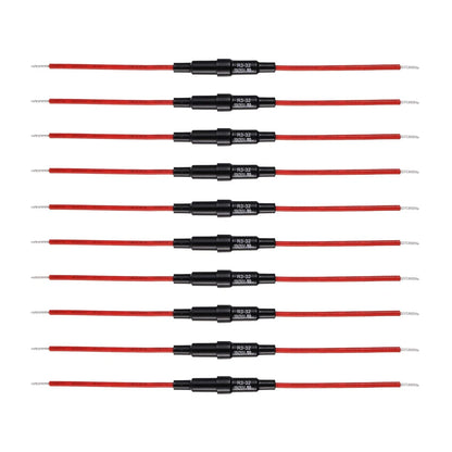 BOJACK 5x20 mm Fuse Holder Inline Screw Type with 16 AWG Red Wire + 15...