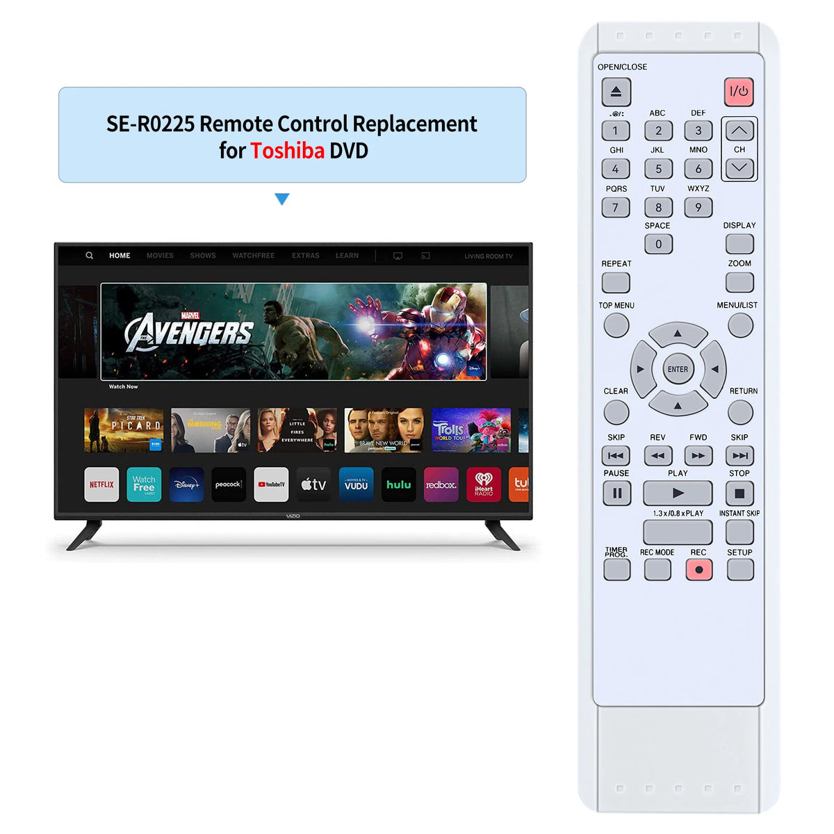 SE-R0225 For Toshiba DVD Recorder Remote Control D-RW2 D-RW2SC D-RW2SU