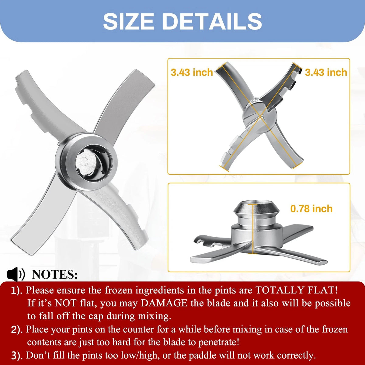 NANOBABY Replacement Paddle Blade Compatible with Swirl_NC700 Series, Silver