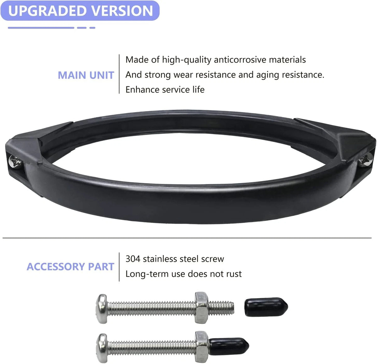 GMX600NM Noryl Flange Valve Clamp 8 to 8.5 inch,Compatible with Hayward...