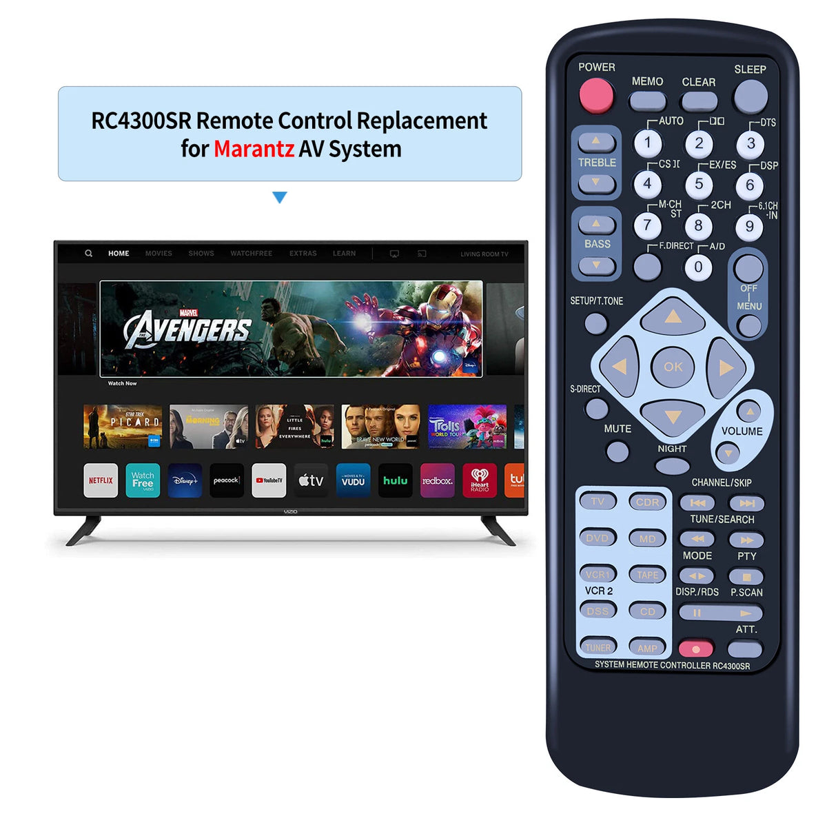 RC4300SR Remote Control For Marantz AV Receiver SR4300 SR4300A1B SR4300A1G