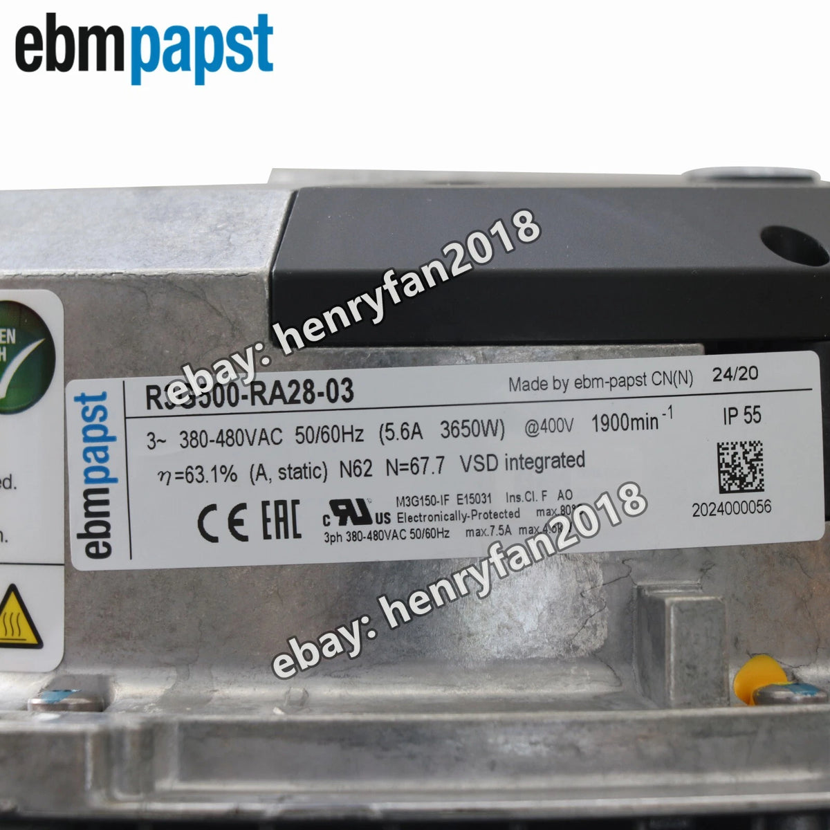 Ebmpapst Fan R3G500-RA28-03 Centrifugal Fan 400VAC 500MM EC Air Conditioning Fan