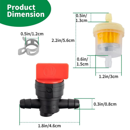 3-Pack Fuel Filter Replacement Kit 494768 698183 With Valves And Fuel Clamps