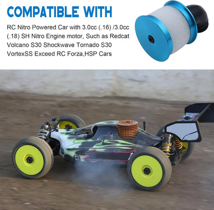 HobbyPark RC Air Filter Aluminum Capped w/Element Sponge 04104 Nitro Blue