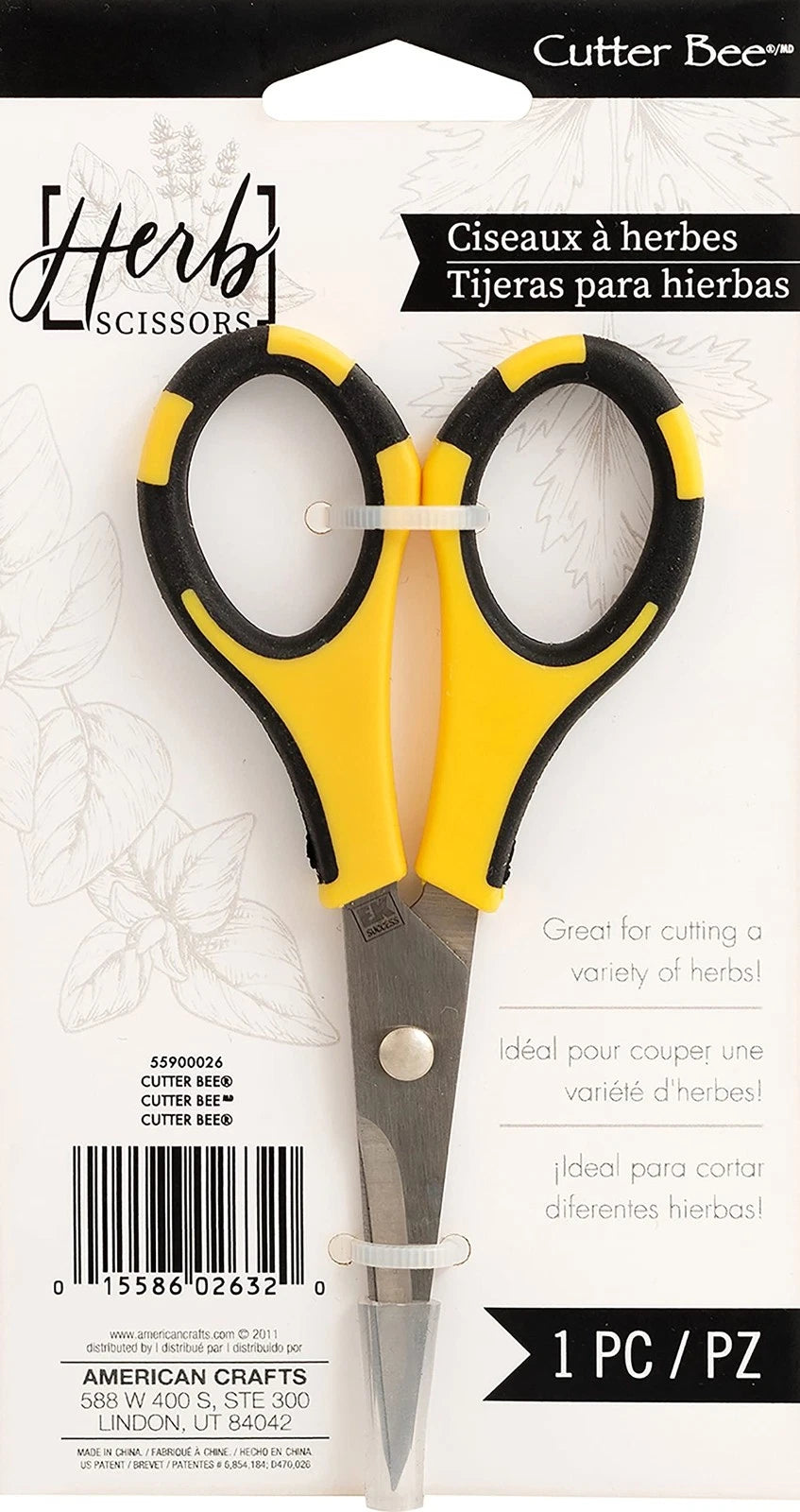 EK Tools Cutter Bee Precision Craft Scissors - Single Scissor, Black,yellow
